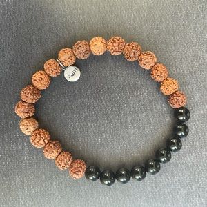 Black Onyx and Lava Rock Mala Bracelet